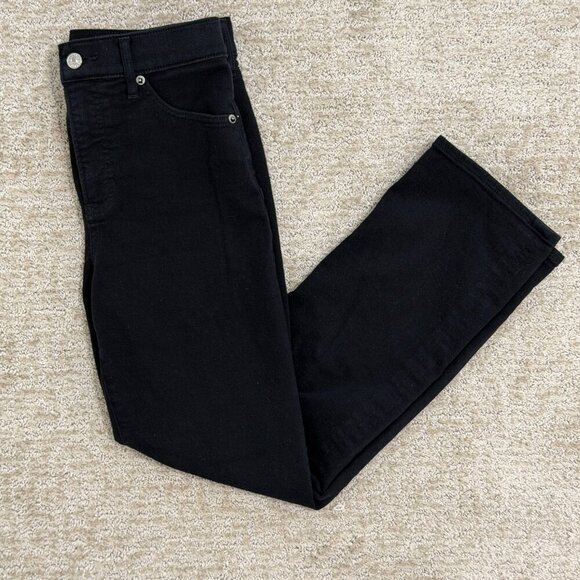 Express Denim - Express High Rise Straight Ankle Black Jeans Size 6L Stretch